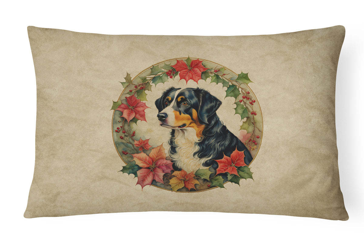 Buy this Appenzeller Sennenhund Christmas Flowers Throw Pillow