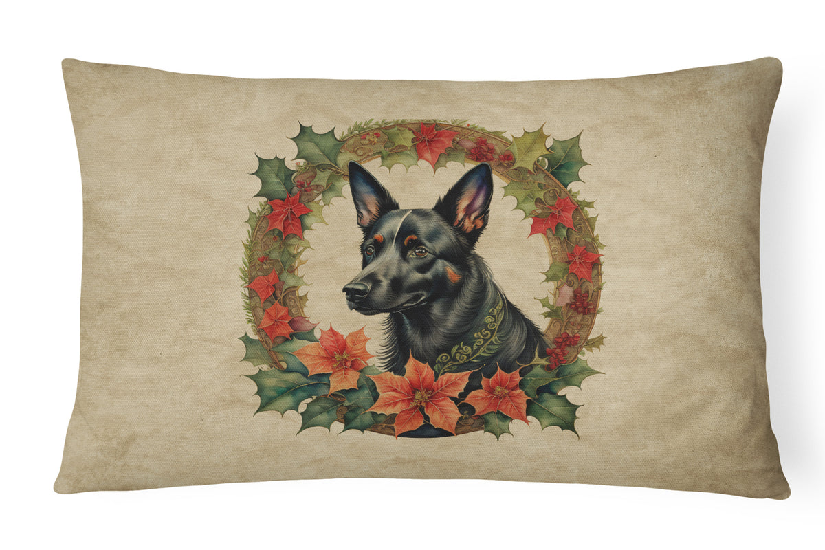 Buy this Australian Kelpie Christmas Flowers Throw Pillow