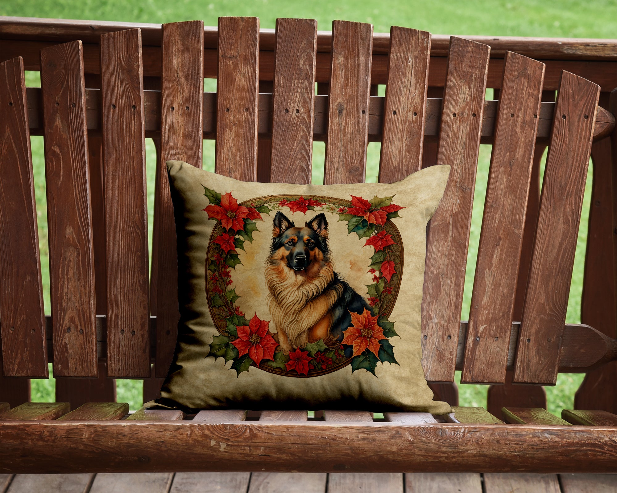 Buy this Belgian Tervuren Christmas Flowers Throw Pillow