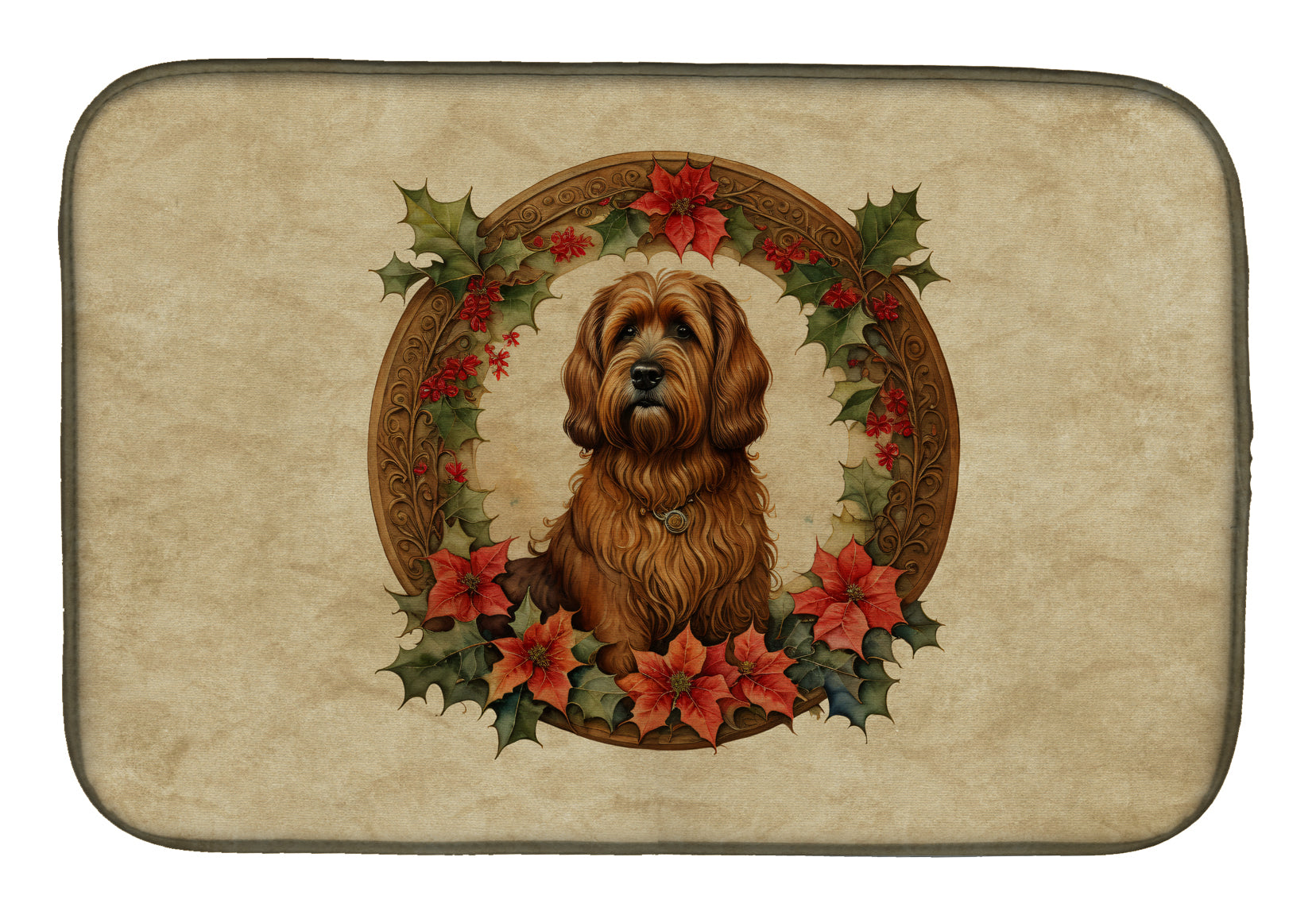 Buy this Briard Christmas Flowers Dish Drying Mat