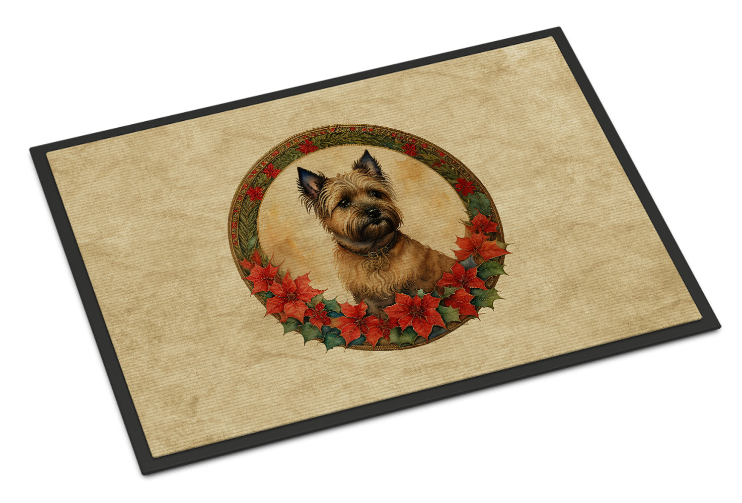 Buy this Cairn Terrier Christmas Flowers Doormat