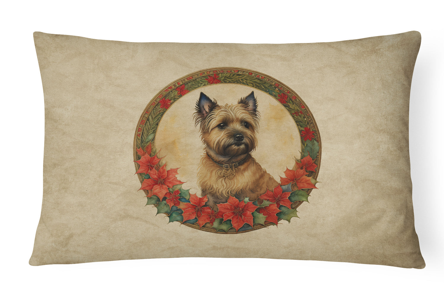 Buy this Cairn Terrier Christmas Flowers Throw Pillow