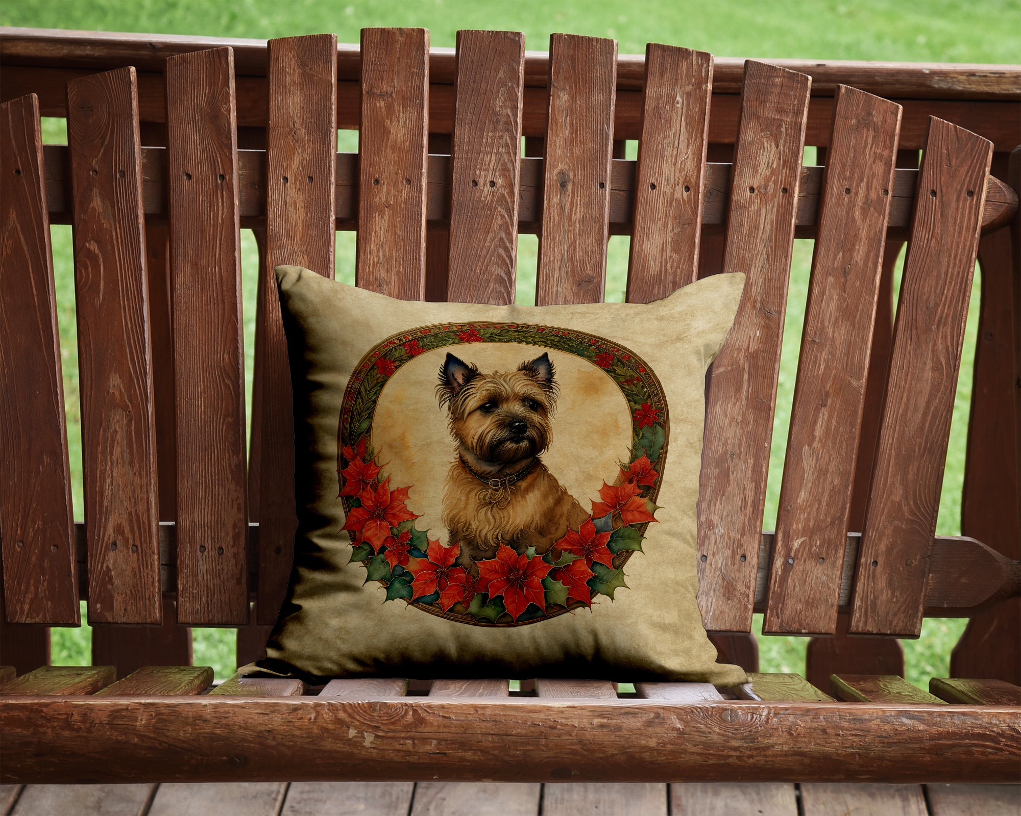 Buy this Cairn Terrier Christmas Flowers Throw Pillow