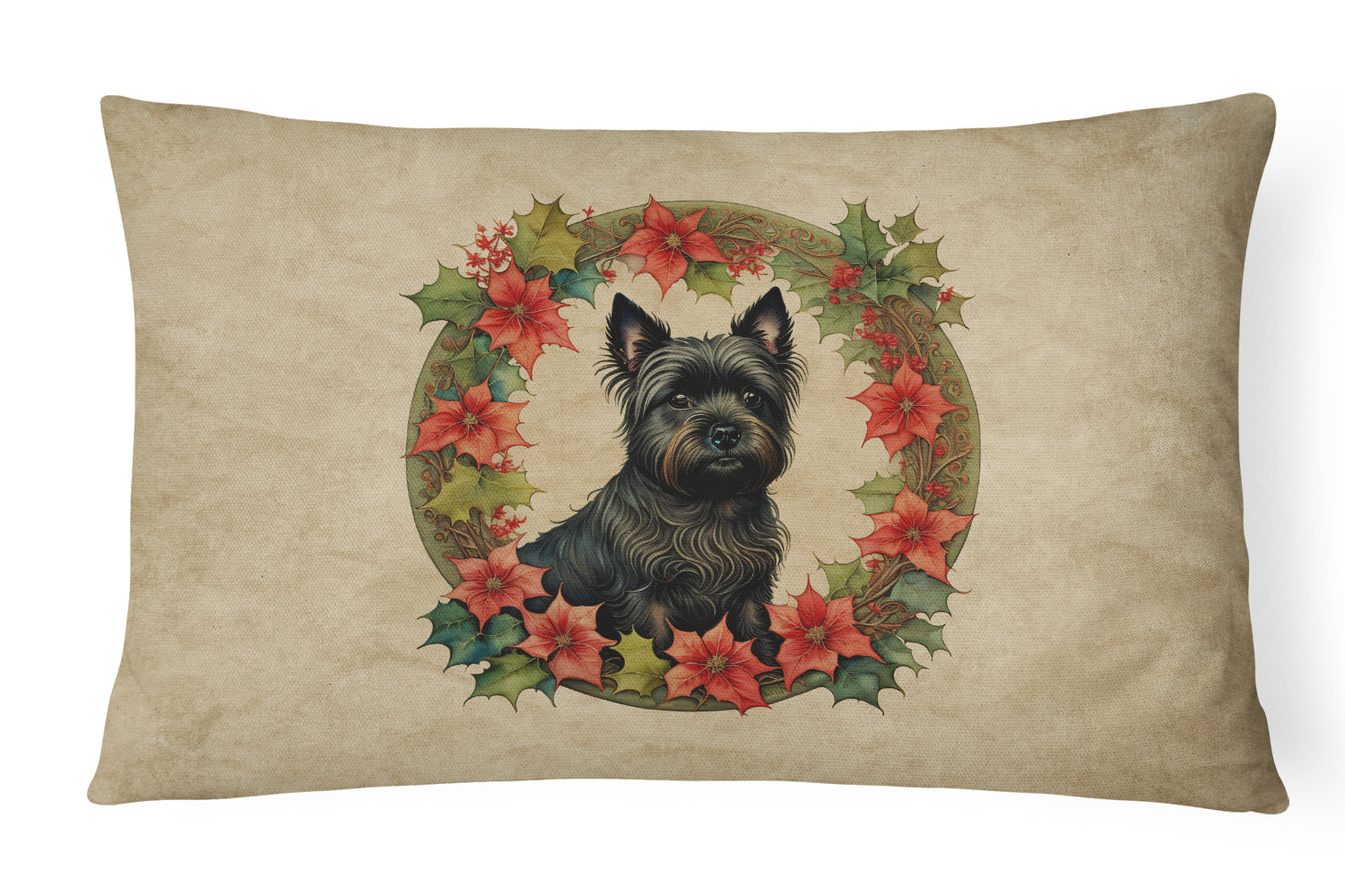 Buy this Cairn Terrier Christmas Flowers Throw Pillow