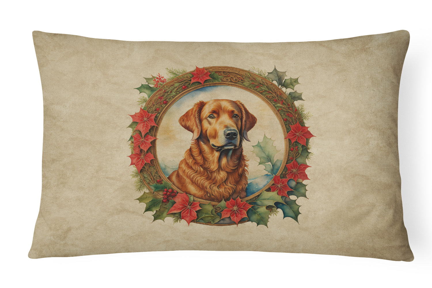 Buy this Chesapeake Bay Retriever Christmas Flowers Throw Pillow