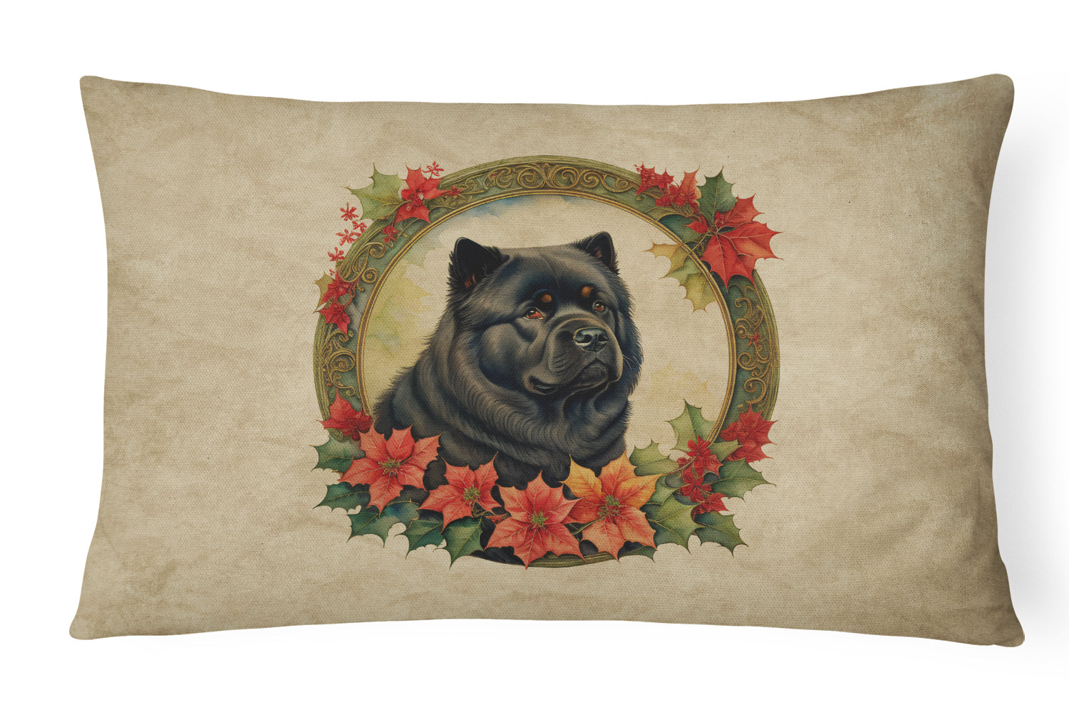 Buy this Chow Chow Christmas Flowers Throw Pillow