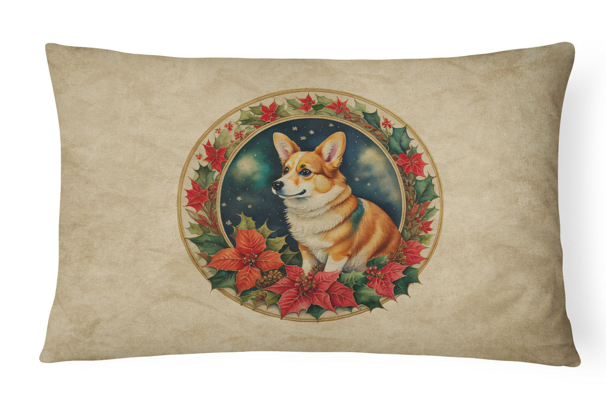 Buy this Corgi Christmas Flowers Throw Pillow