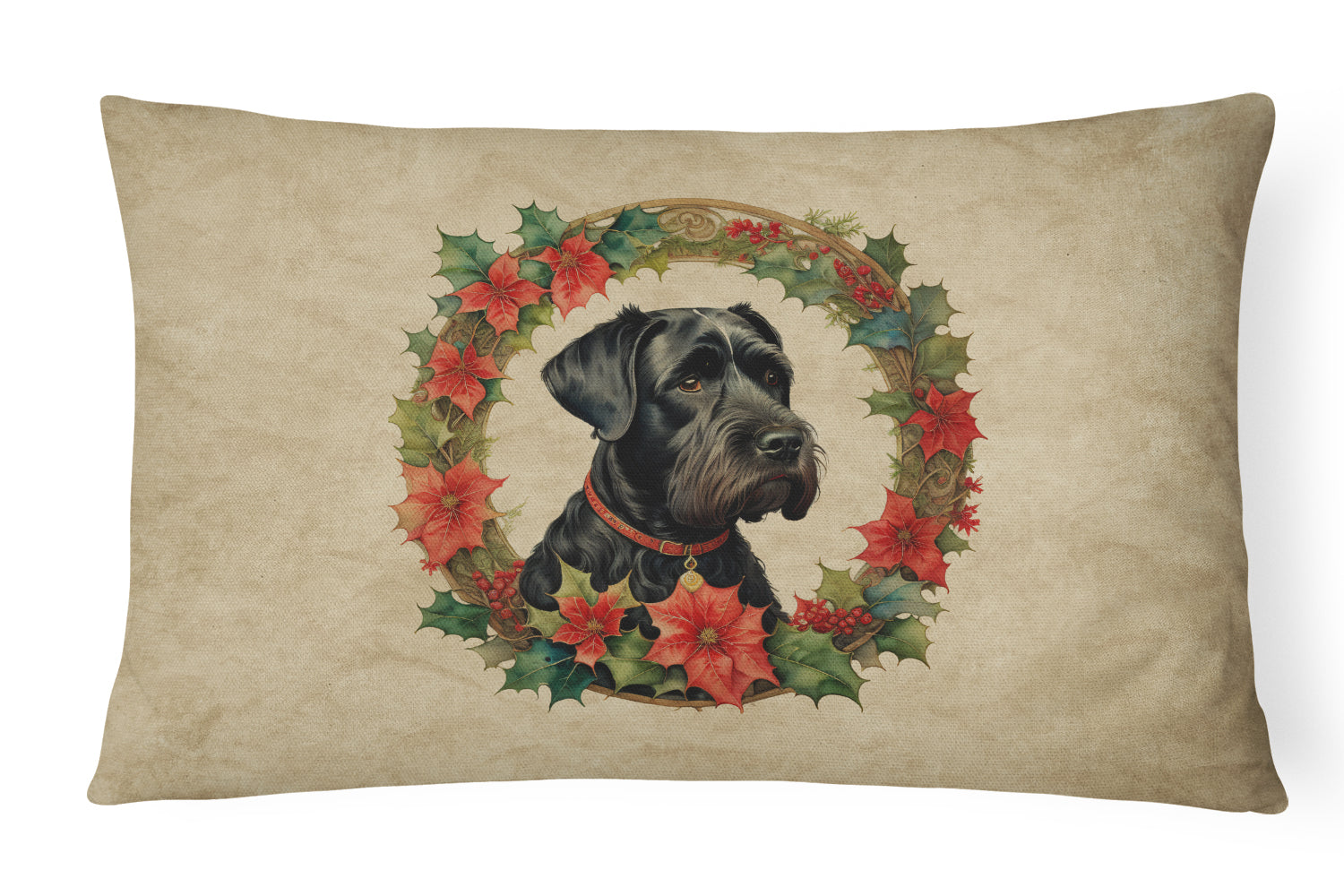 Buy this Giant Schnauzer Christmas Flowers Throw Pillow