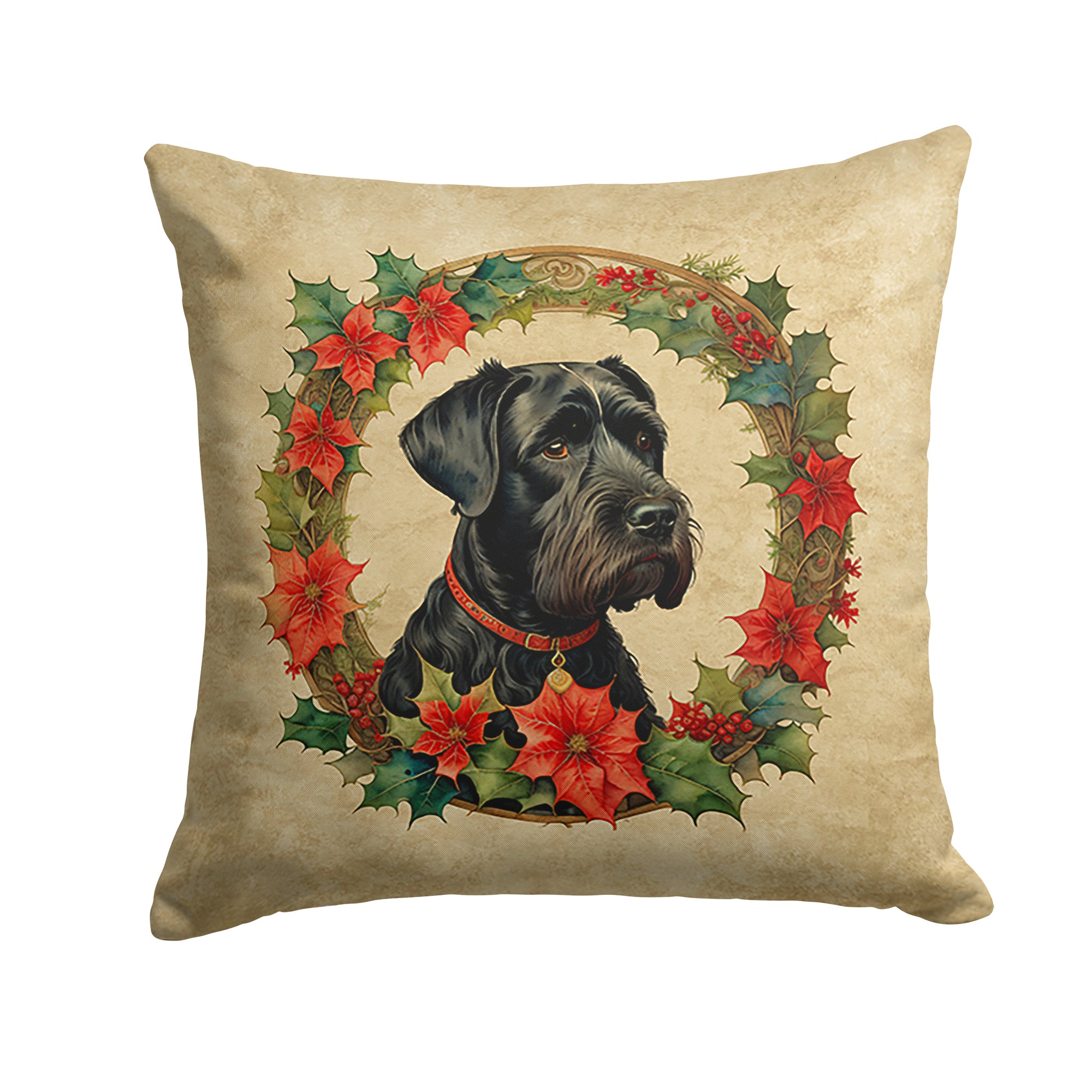 Buy this Giant Schnauzer Christmas Flowers Throw Pillow