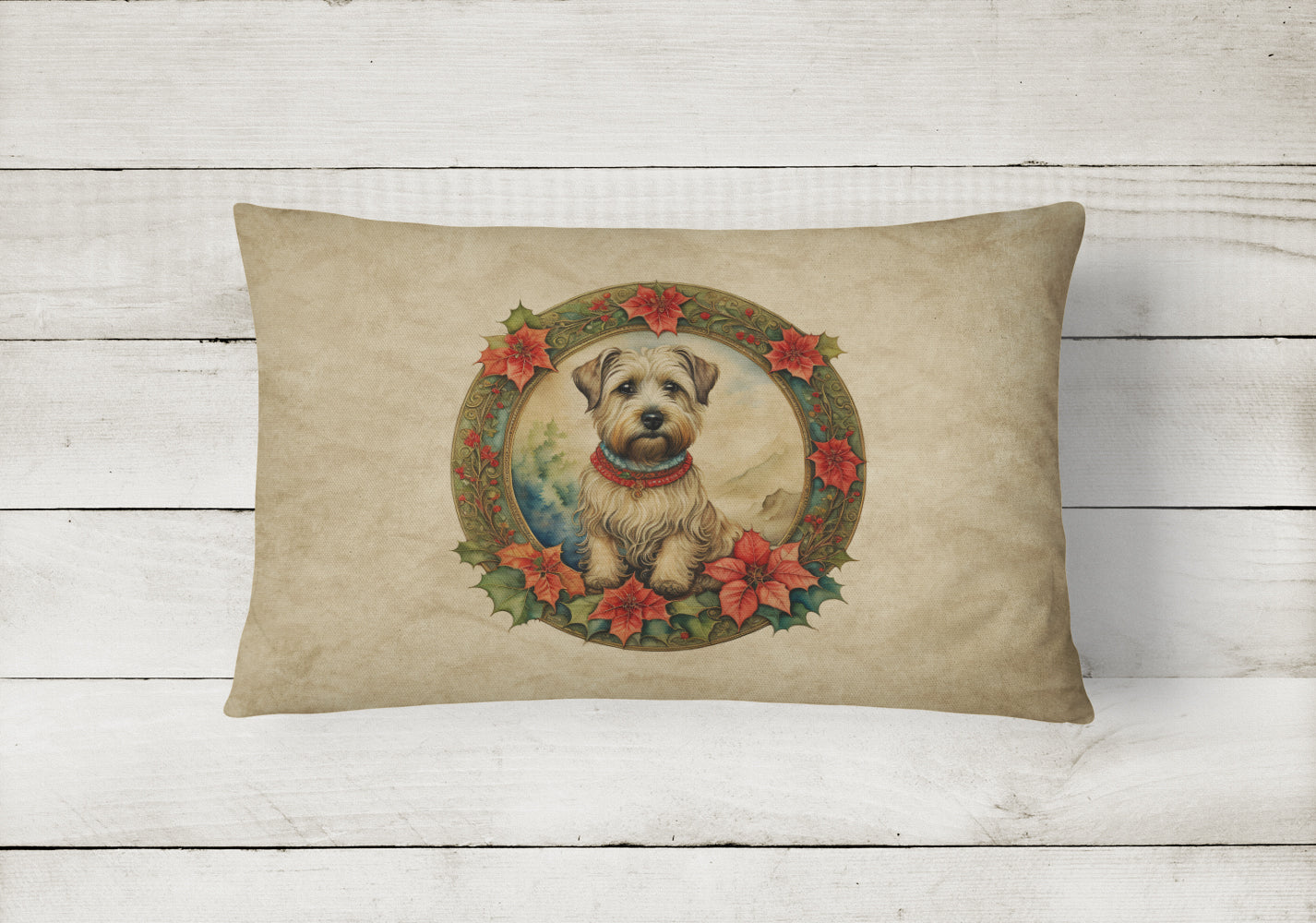 Buy this Glen of Imaal Terrier Christmas Flowers Throw Pillow