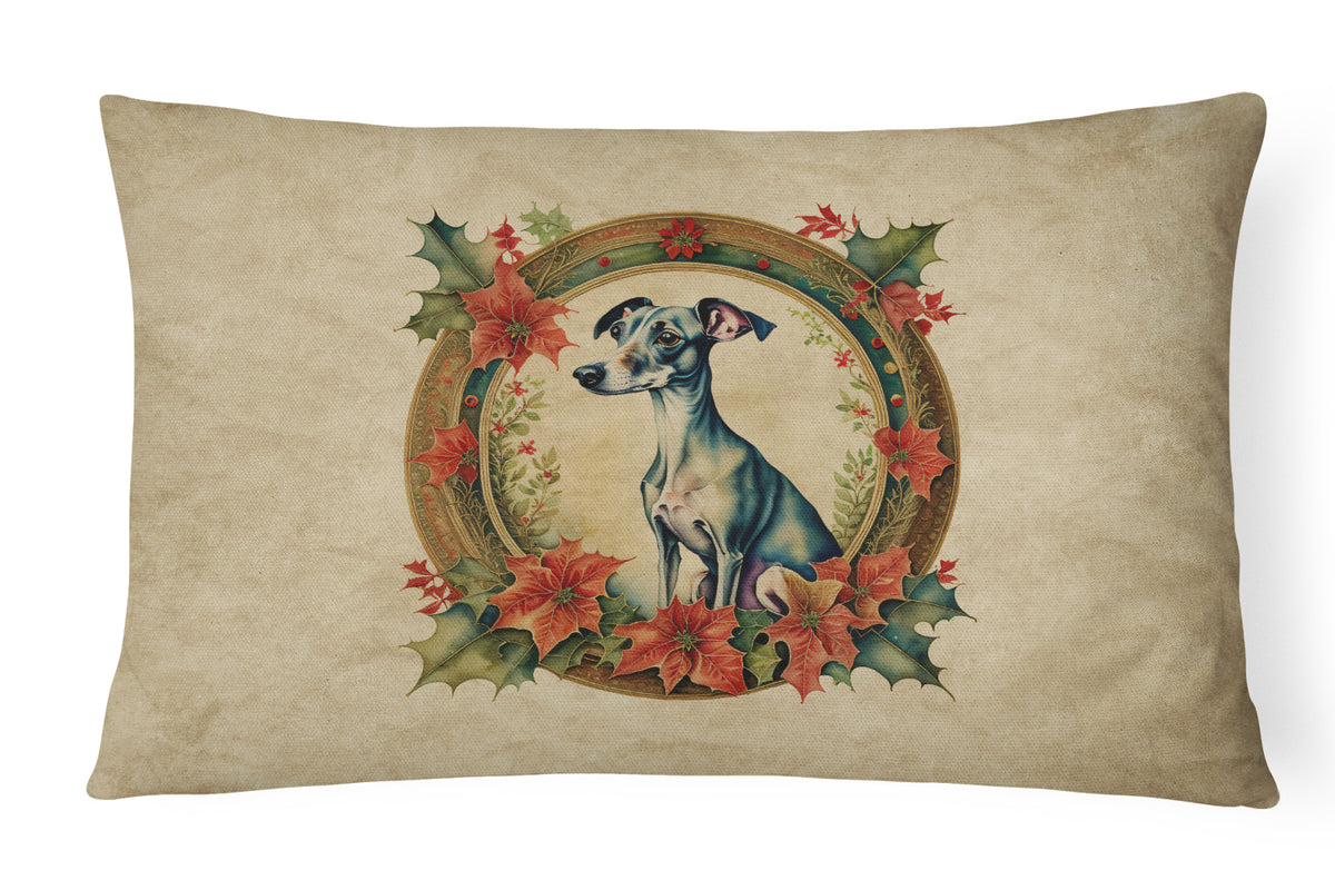 Buy this Italian Greyhound Christmas Flowers Throw Pillow