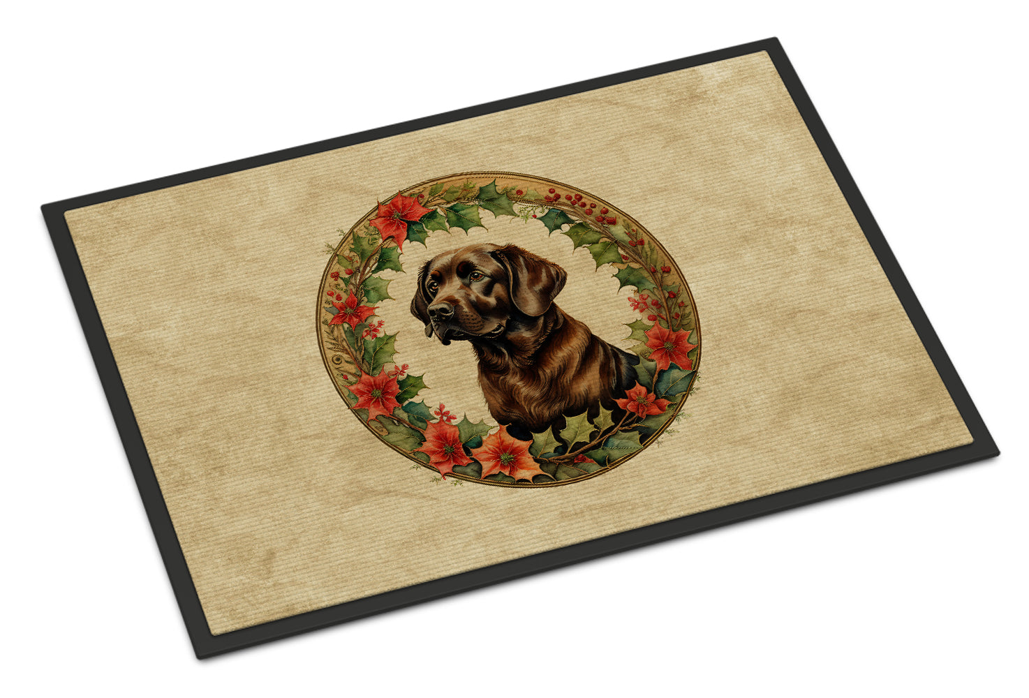 Buy this Labrador Retriever Christmas Flowers Doormat