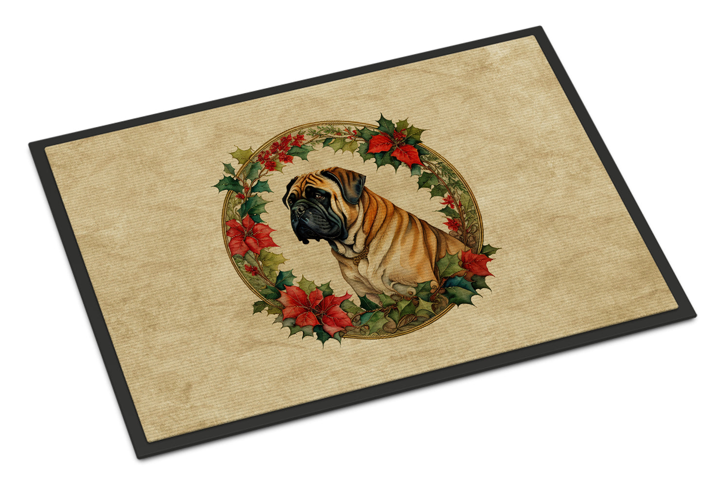 Buy this Mastiff Christmas Flowers Doormat