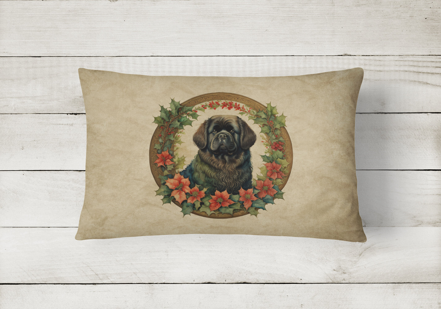 Buy this Newfoundland Christmas Flowers Throw Pillow