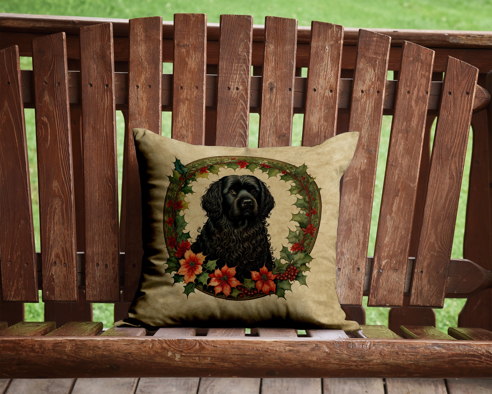 Buy this Puli Christmas Flowers Throw Pillow