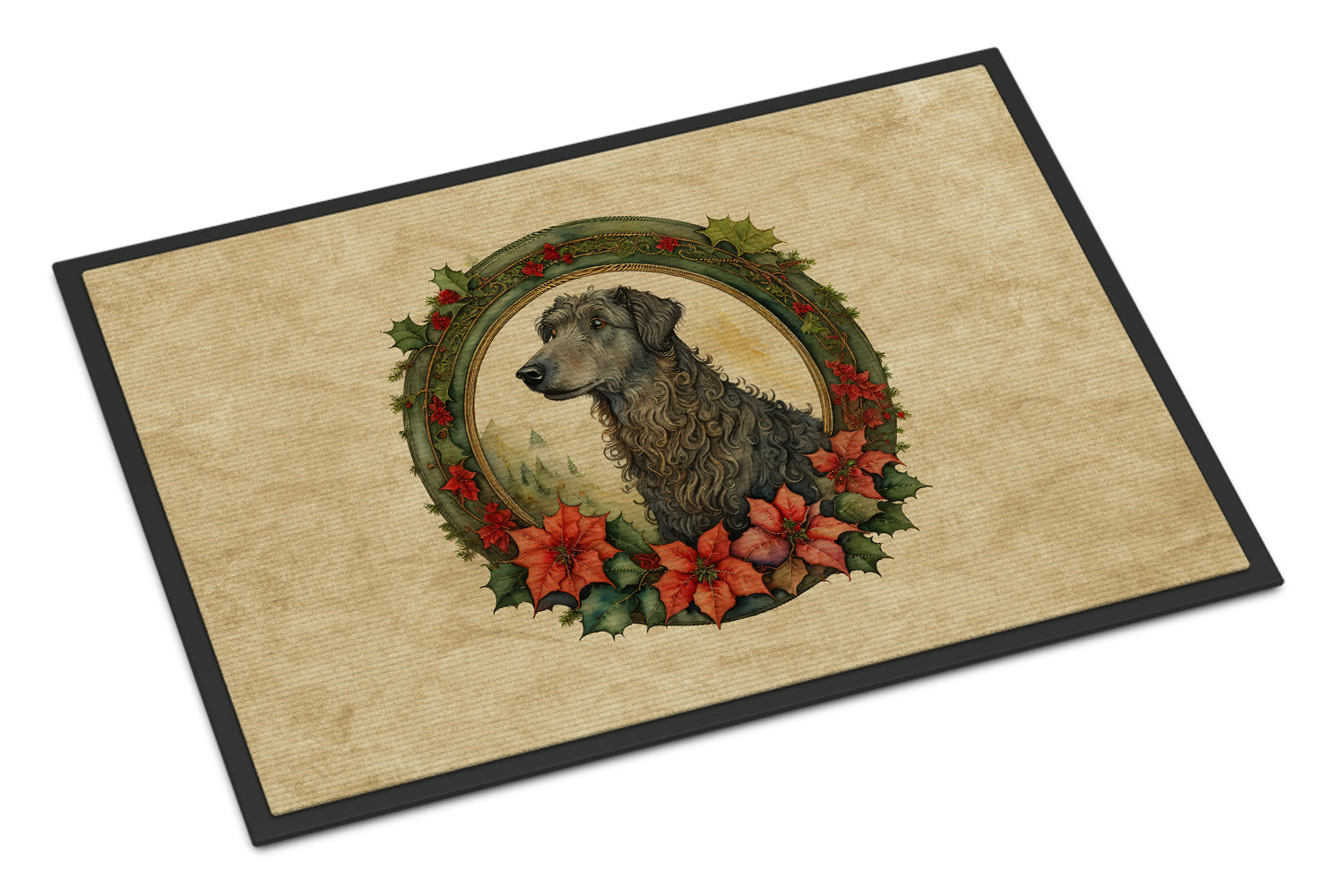 Buy this Scottish Deerhound Christmas Flowers Doormat