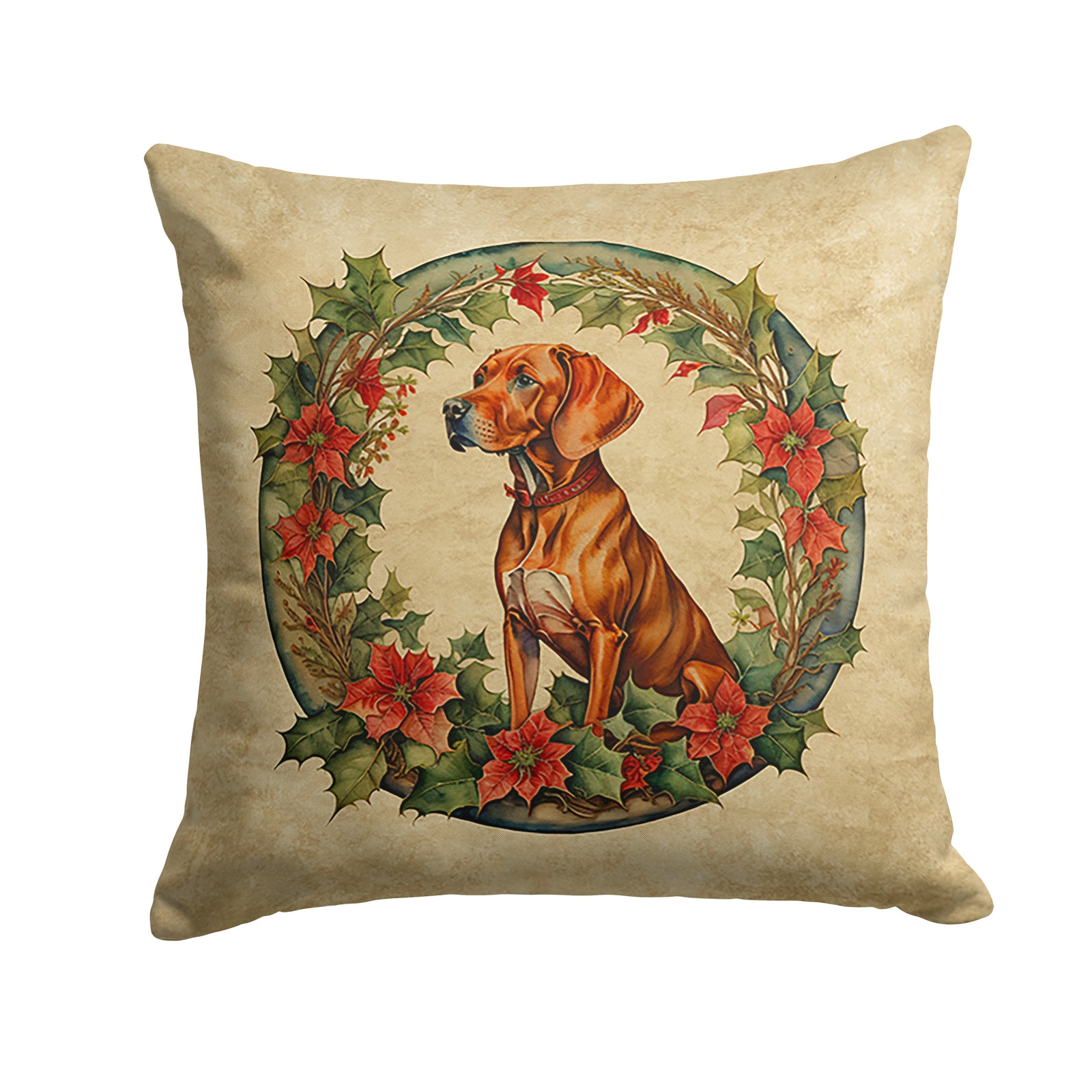 Buy this Vizsla Christmas Flowers Throw Pillow