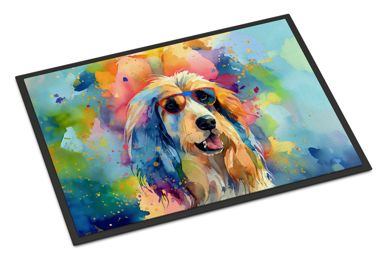 Buy this Afghan Hound Hippie Dawg Indoor or Outdoor Mat 24x36