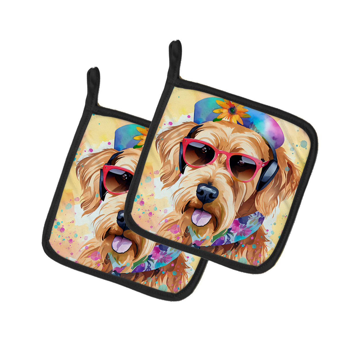 Buy this Airedale Terrier Hippie Dawg Pair of Pot Holders