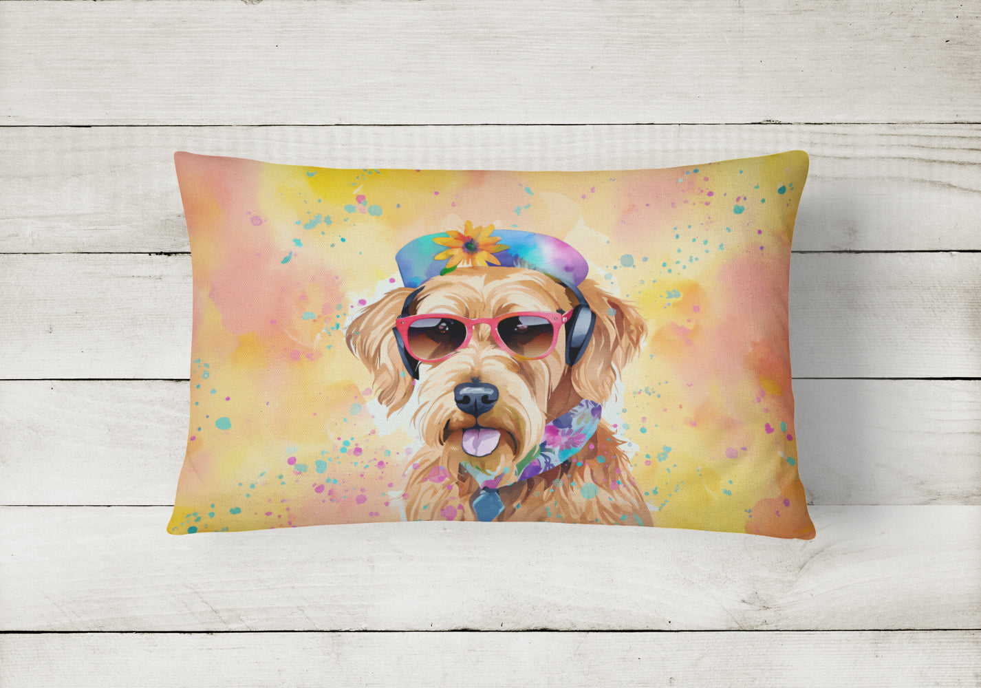 Buy this Airedale Terrier Hippie Dawg Fabric Decorative Pillow