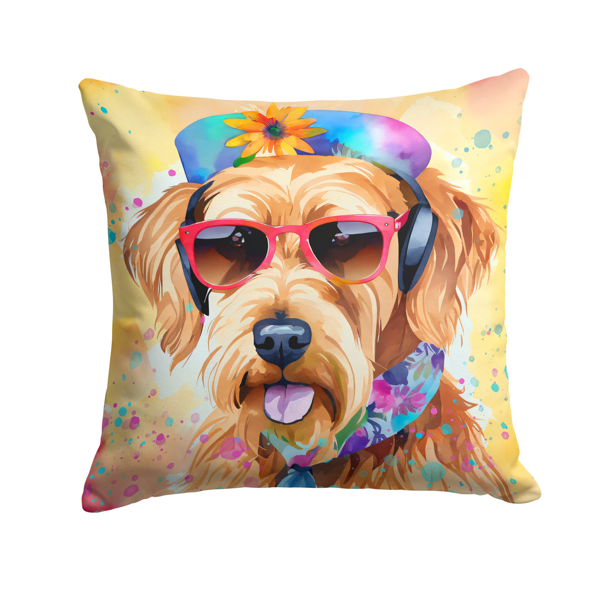 Buy this Airedale Terrier Hippie Dawg Fabric Decorative Pillow