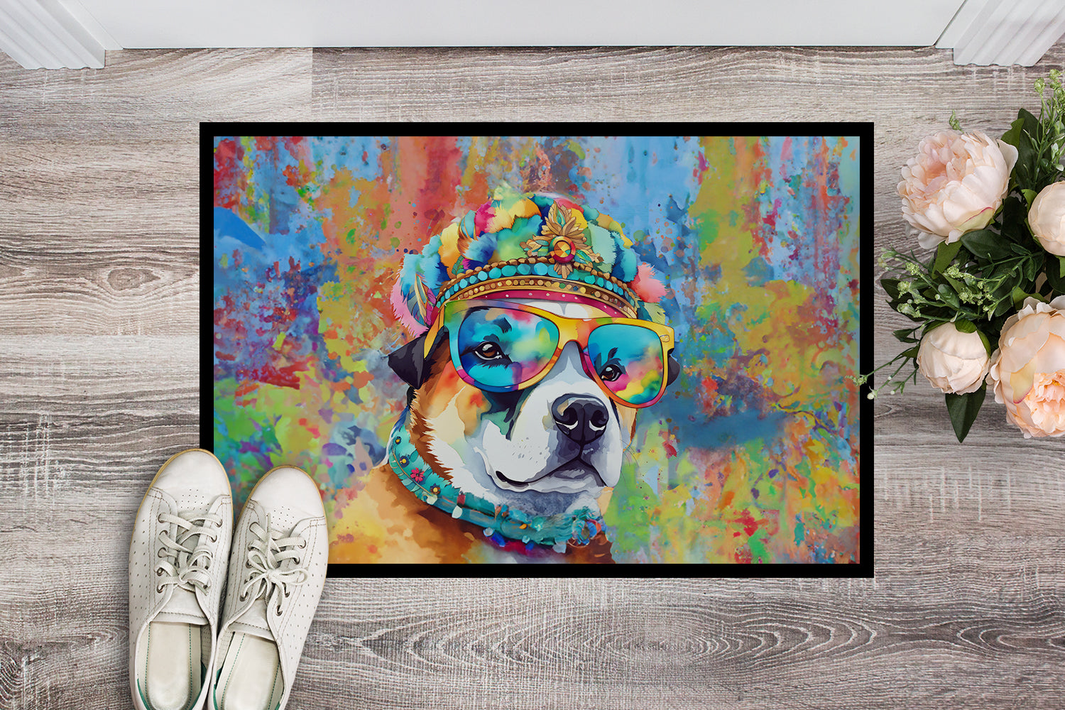 Akita Hippie Dawg Indoor or Outdoor Mat 24x36