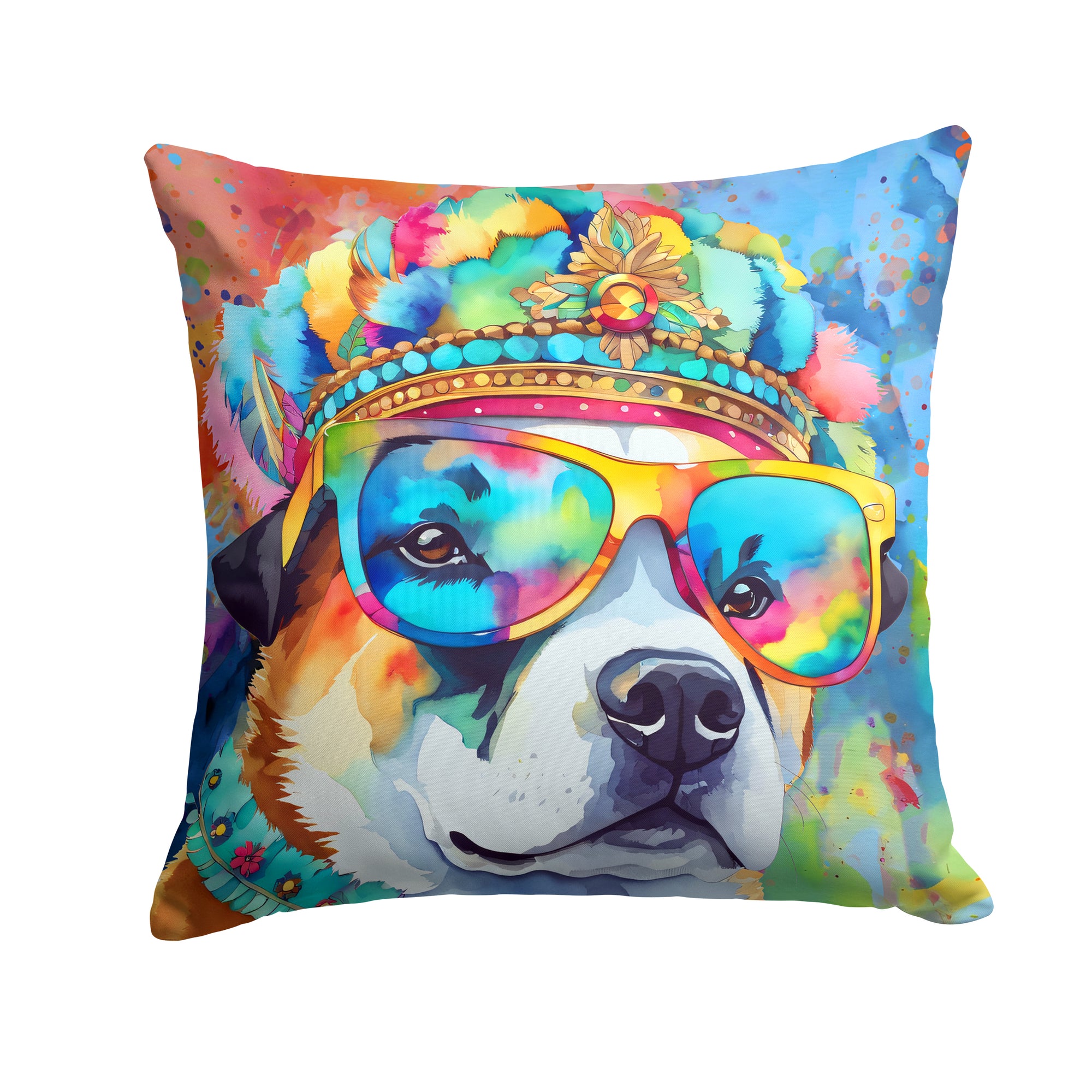 Buy this Akita Hippie Dawg Fabric Decorative Pillow