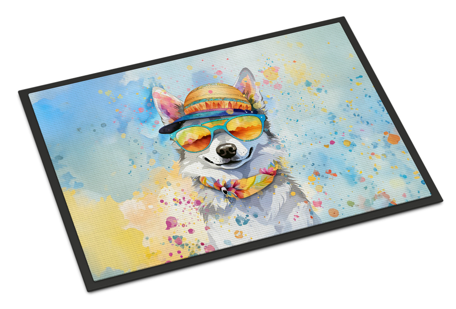 Buy this Alaskan Klee Kai Hippie Dawg Indoor or Outdoor Mat 24x36