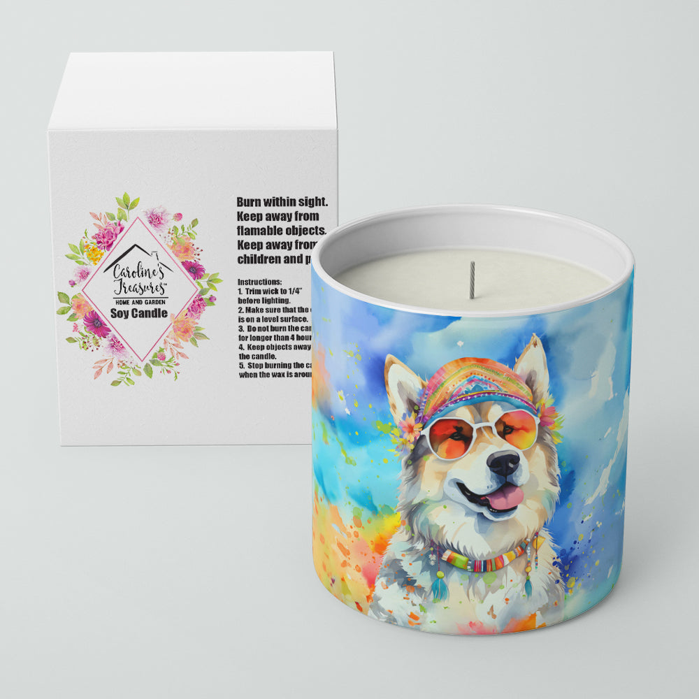 Alaskan Malamute Hippie Dawg Decorative Soy Candle