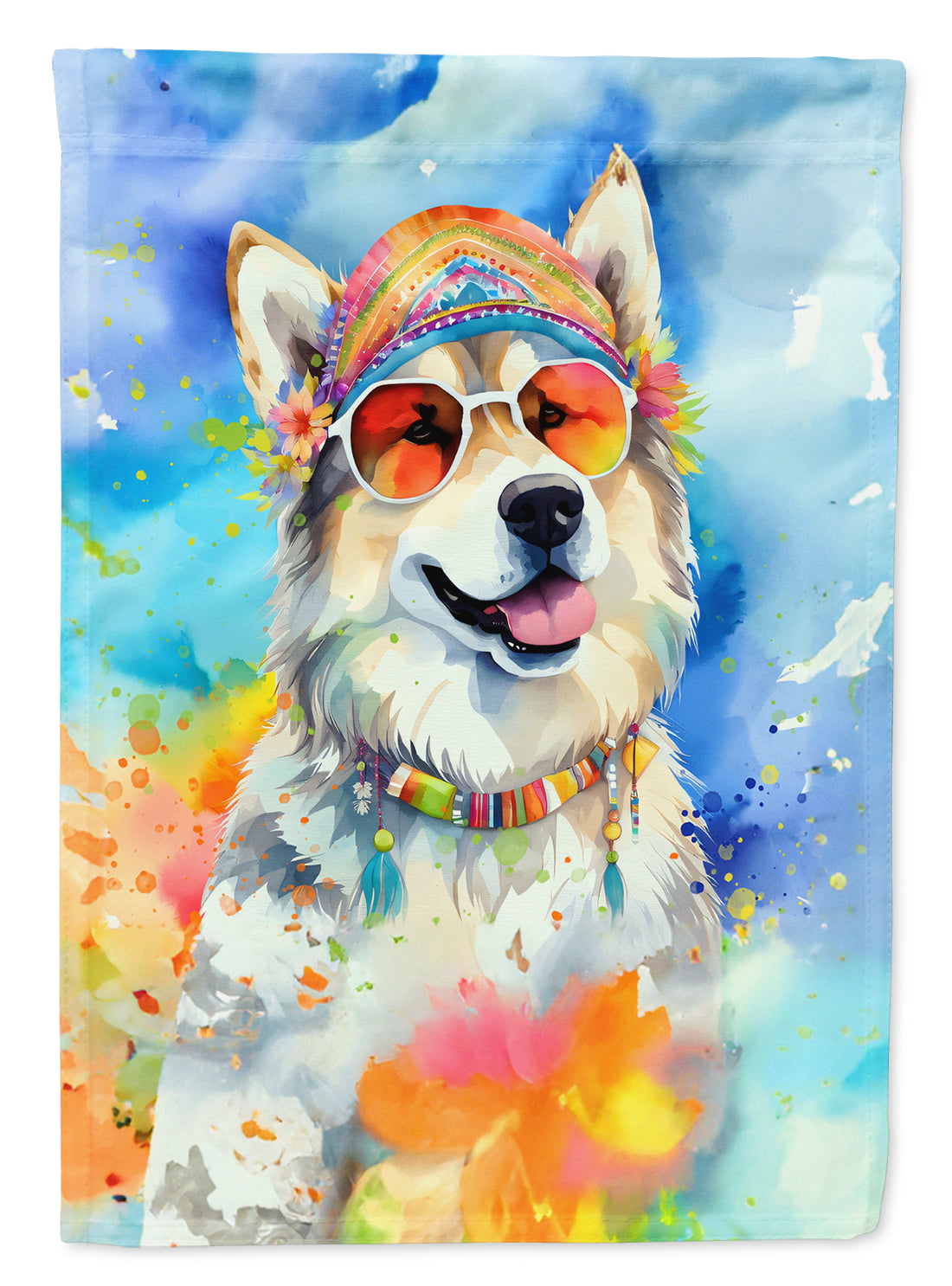 Buy this Alaskan Malamute Hippie Dawg Garden Flag