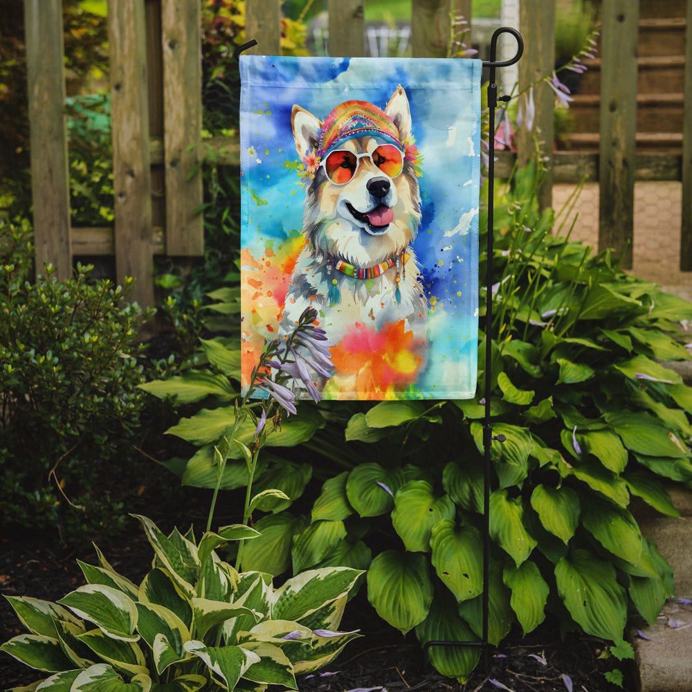 Alaskan Malamute Hippie Dawg Garden Flag