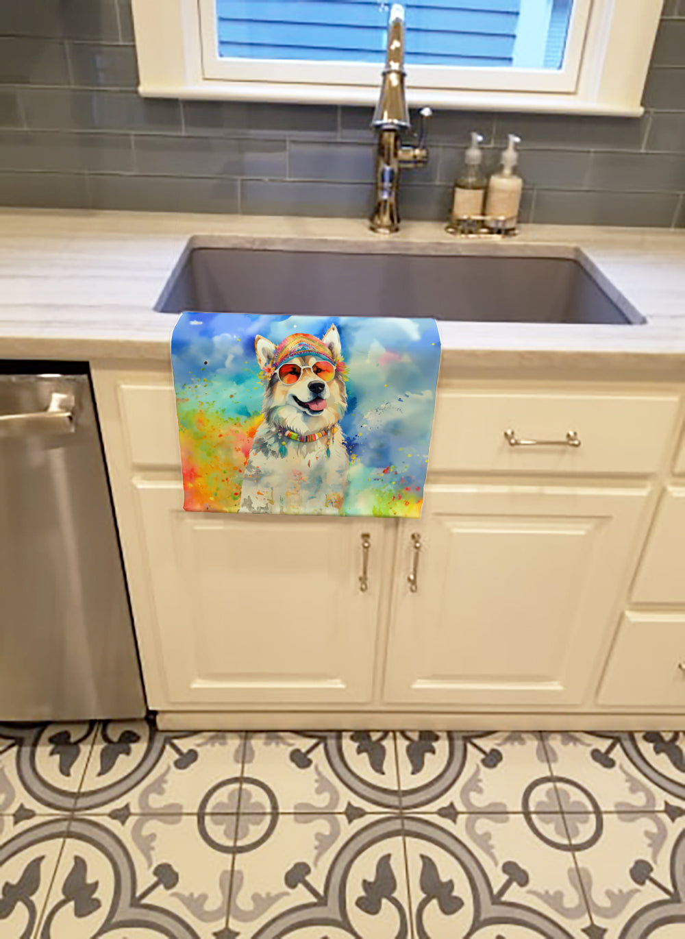 Buy this Alaskan Malamute Hippie Dawg Kitchen Towel