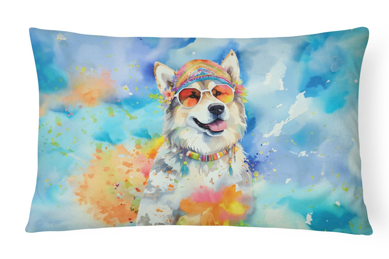 Buy this Alaskan Malamute Hippie Dawg Fabric Decorative Pillow