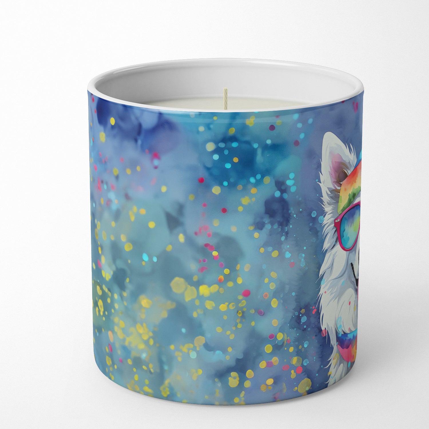 American Eskimo Hippie Dawg Decorative Soy Candle