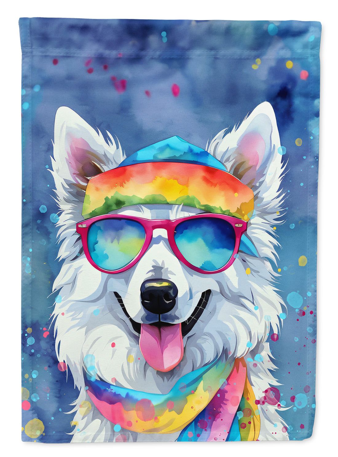 Buy this American Eskimo Hippie Dawg Garden Flag