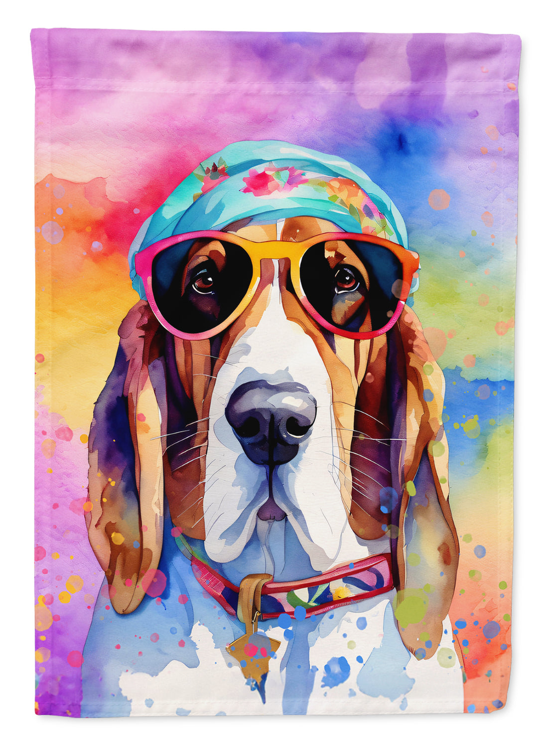 Buy this Basset Hound Hippie Dawg Garden Flag