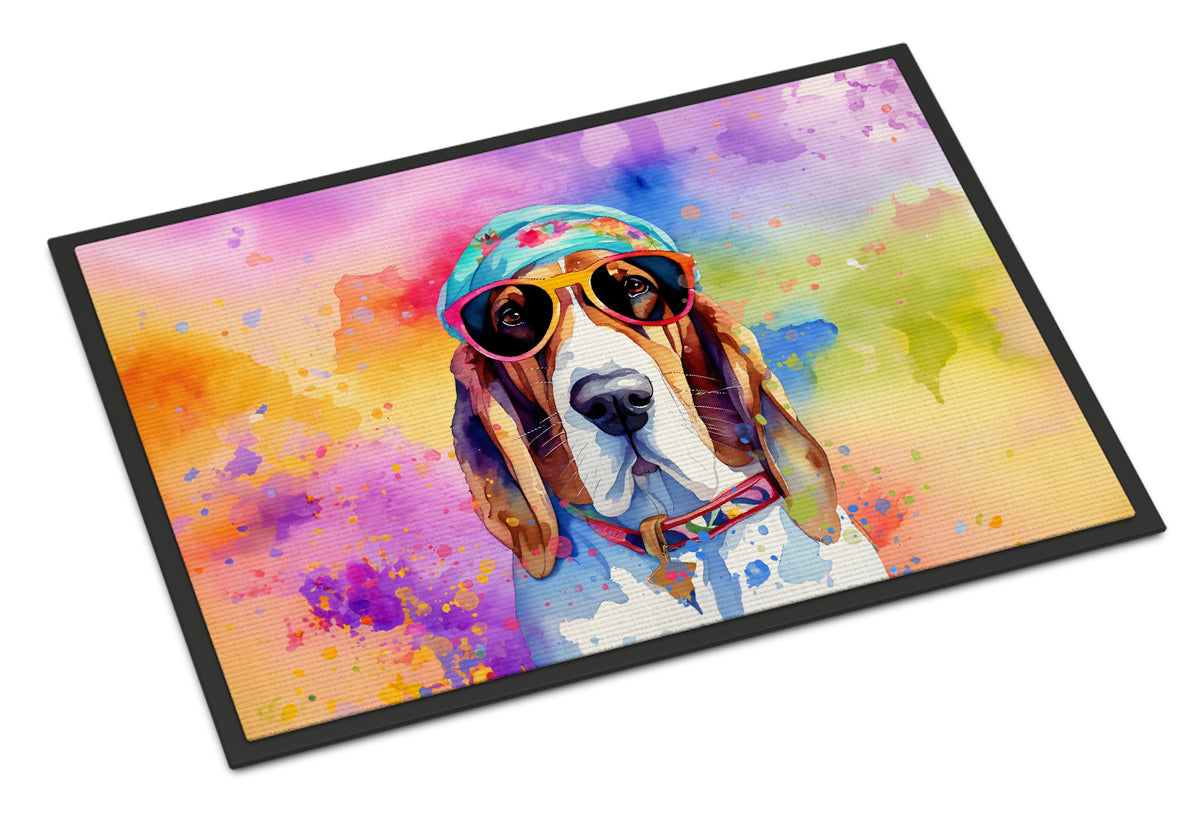 Buy this Basset Hound Hippie Dawg Indoor or Outdoor Mat 24x36