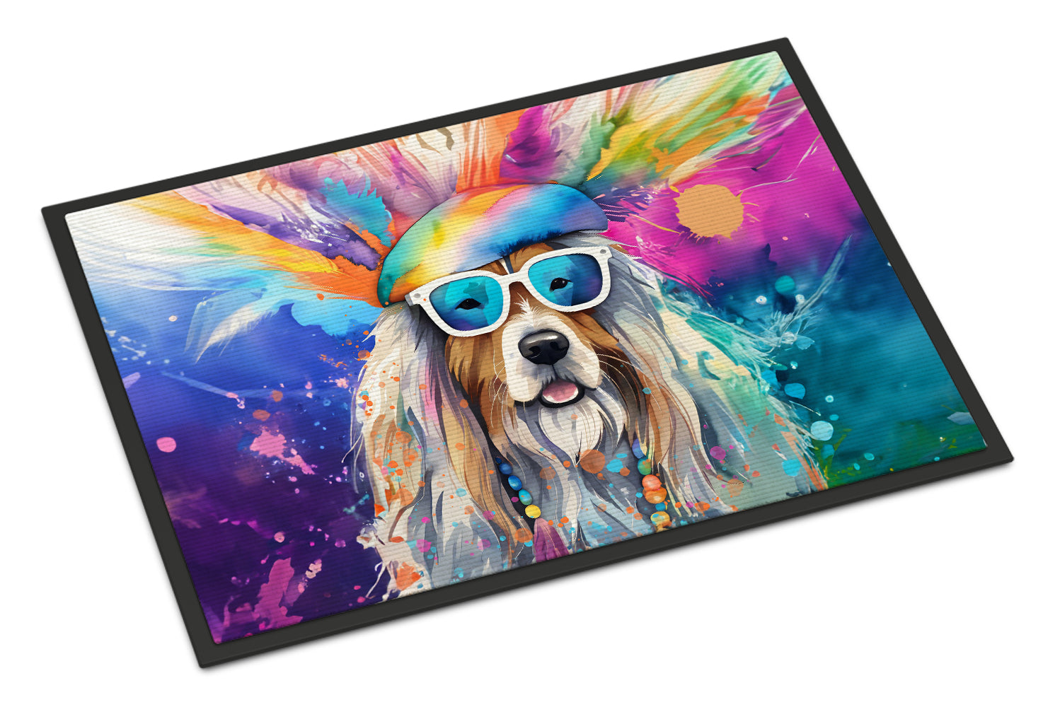 Buy this Bearded Collie Hippie Dawg Indoor or Outdoor Mat 24x36