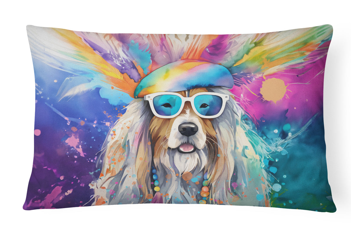 Buy this Bearded Collie Hippie Dawg Fabric Decorative Pillow