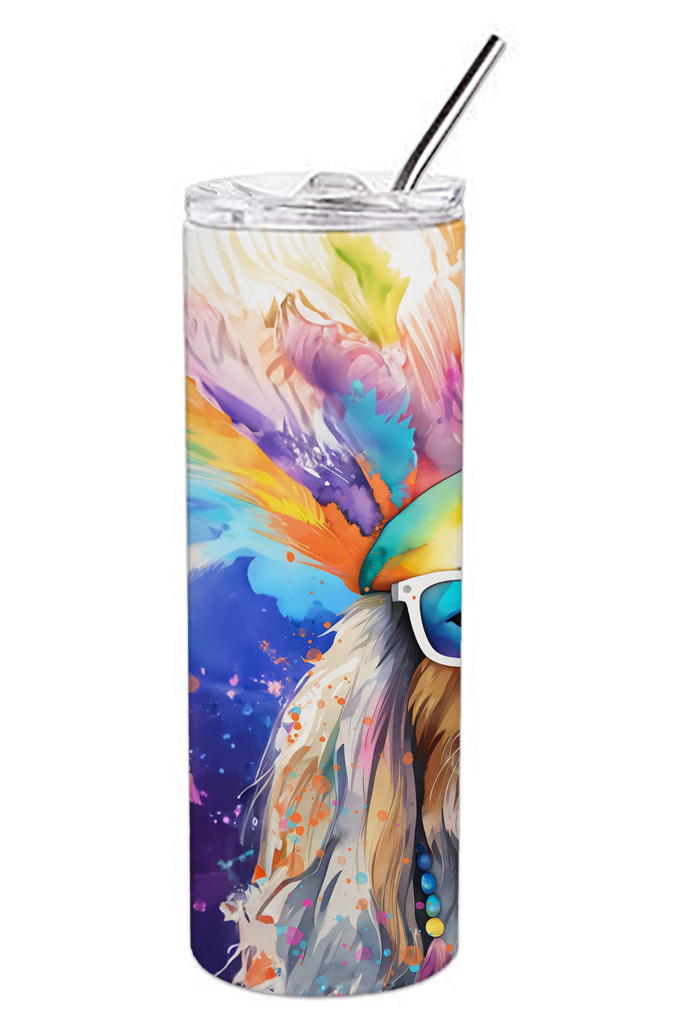 Buy this Bearded Collie Hippie Dawg Stainless Steel Skinny Tumbler