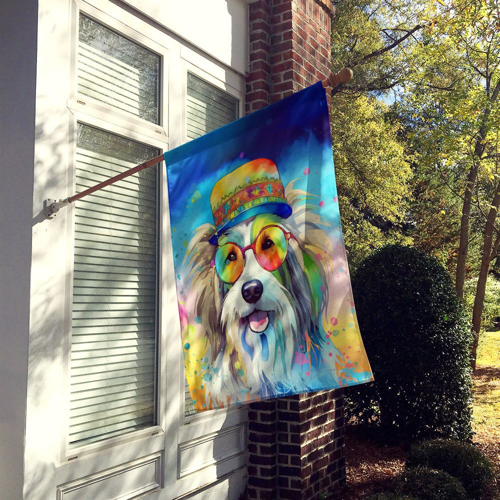 Bearded Collie Hippie Dawg House Flag