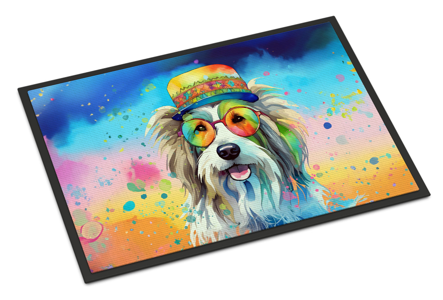 Buy this Bearded Collie Hippie Dawg Indoor or Outdoor Mat 24x36