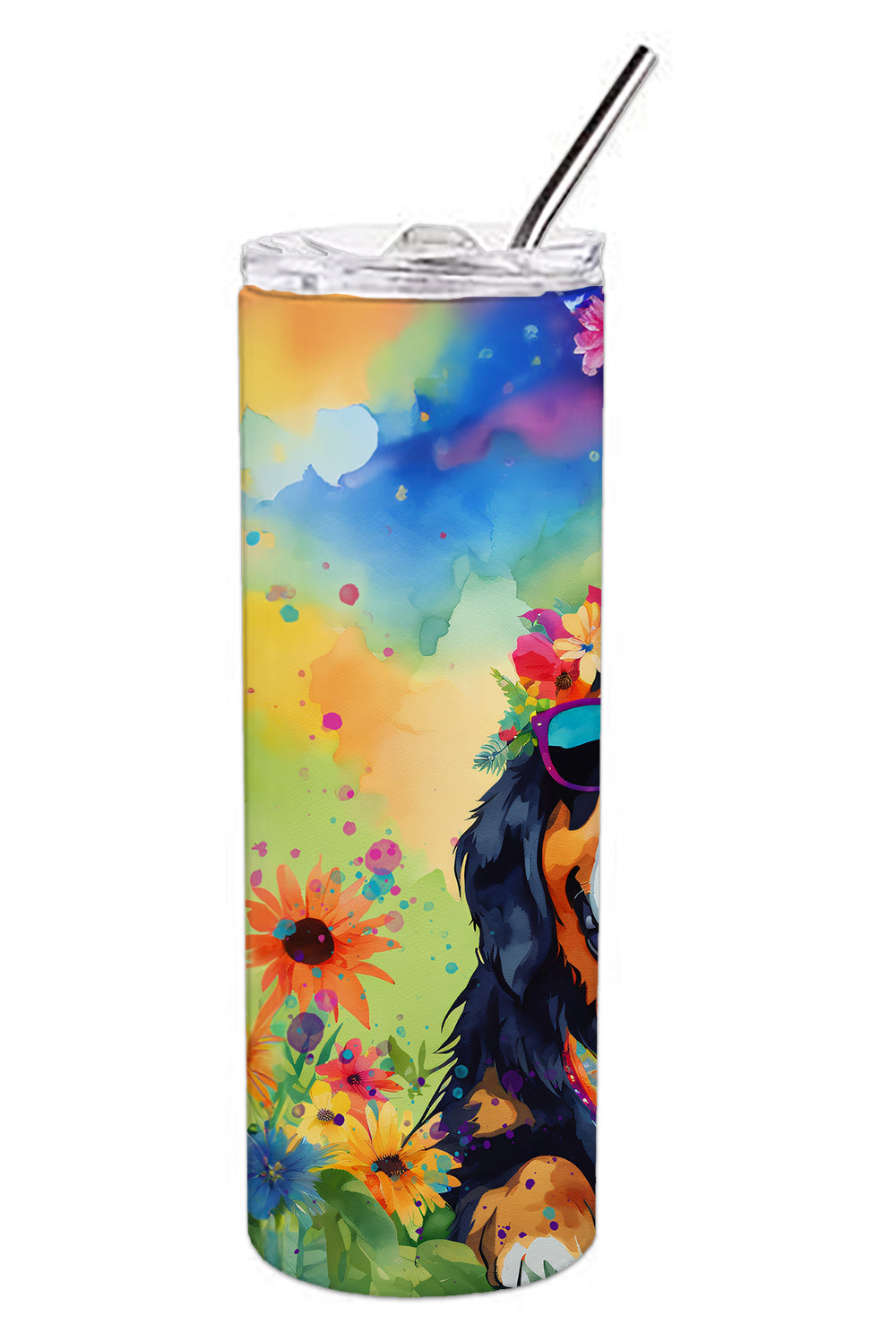 Buy this Bernese Mountain Dog Hippie Dawg Stainless Steel Skinny Tumbler