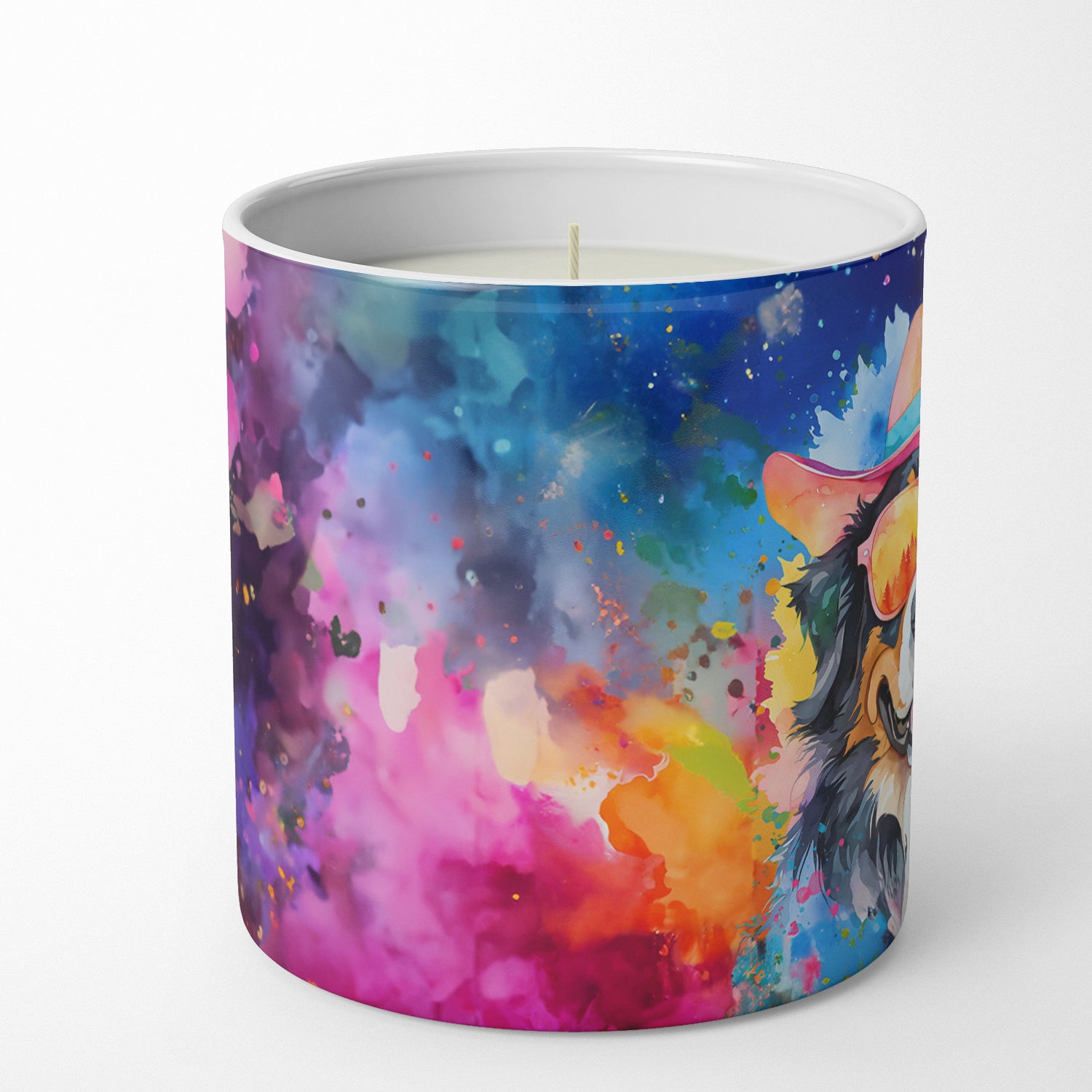 Bernese Mountain Dog Hippie Dawg Decorative Soy Candle