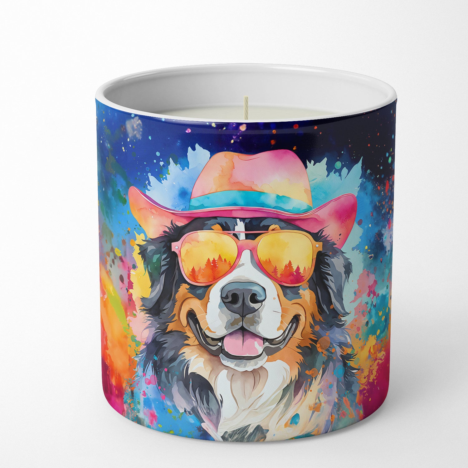 Bernese Mountain Dog Hippie Dawg Decorative Soy Candle