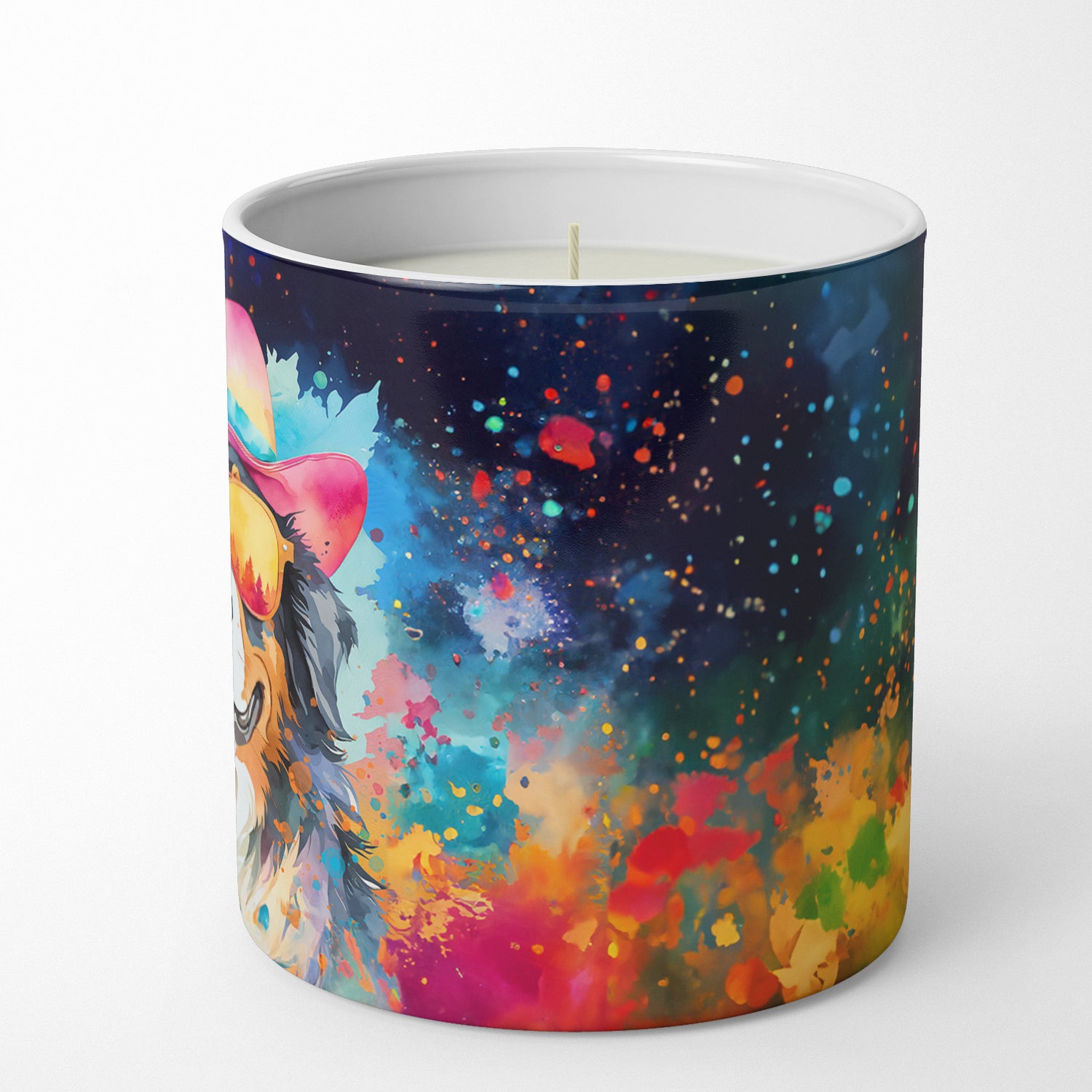 Bernese Mountain Dog Hippie Dawg Decorative Soy Candle