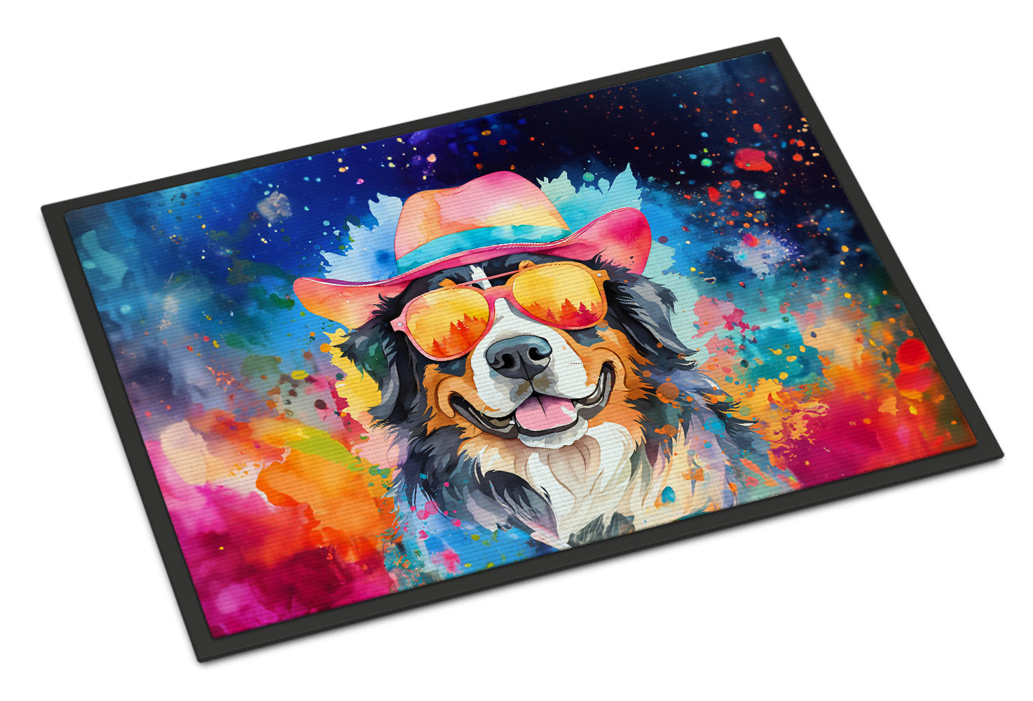 Buy this Bernese Mountain Dog Hippie Dawg Indoor or Outdoor Mat 24x36