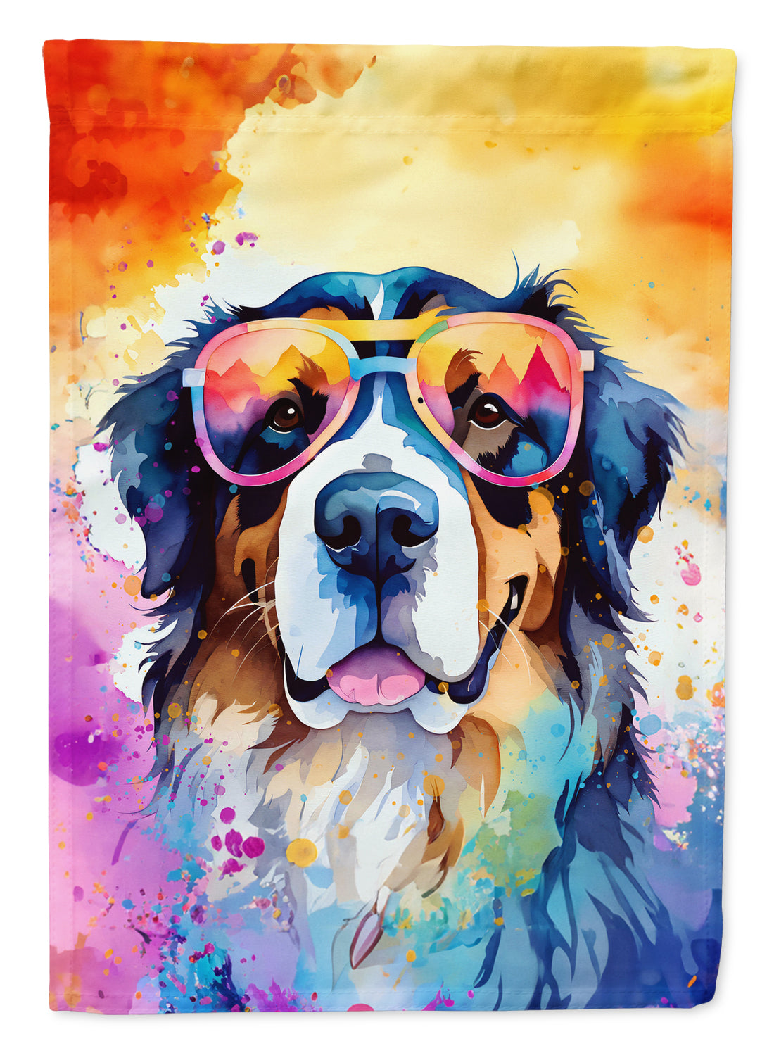 Buy this Bernese Mountain Dog Hippie Dawg House Flag