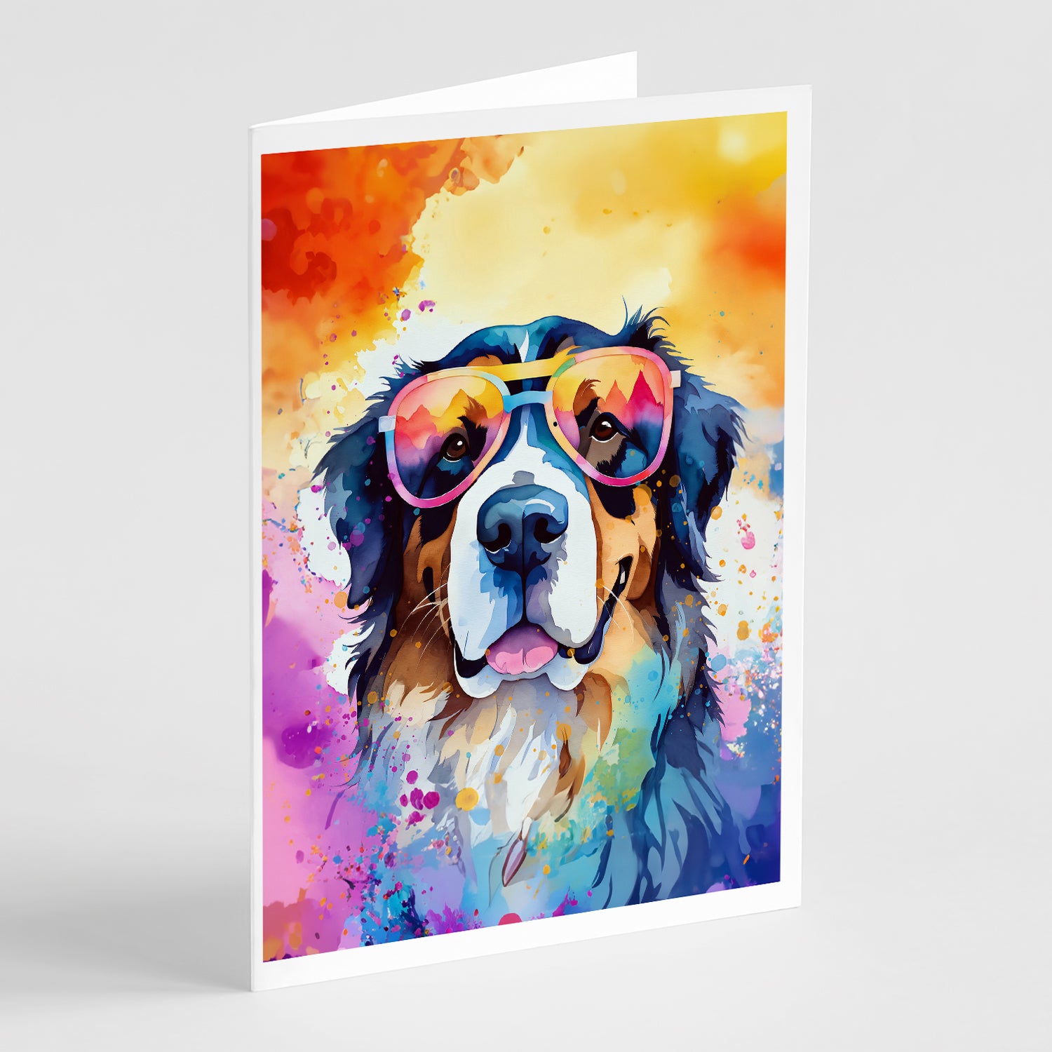 Buy this Bernese Mountain Dog Hippie Dawg Greeting Cards Pack of 8