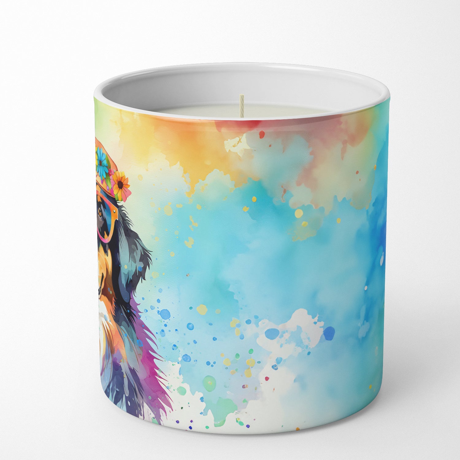 Bernese Mountain Dog Hippie Dawg Decorative Soy Candle